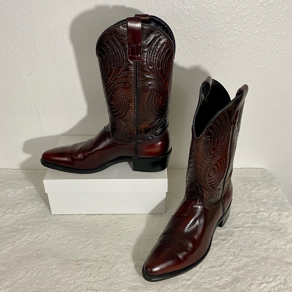 Laredo Men's Western Boots in Deep Burgundy